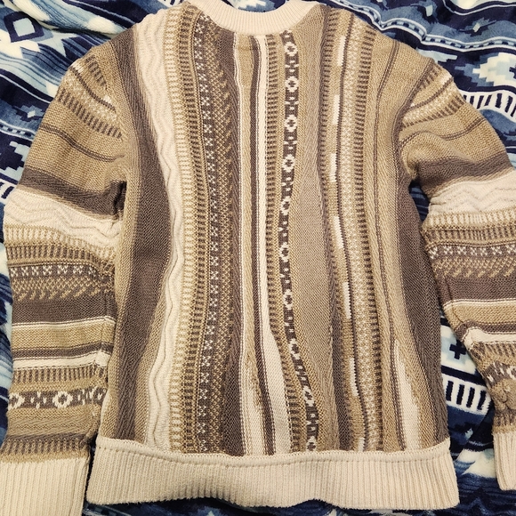 abercrombie kids Other - abercrombie kids Beige and Brown Striped Crewneck Sweater